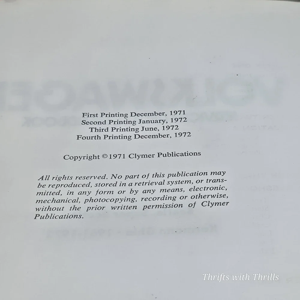 Vintage Clymer Volkswagen Beetle Service Repair‎ Handbook - 1961-1972